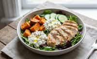 Chicken, Sweet Potato and Cottage Cheese Salad Bowl