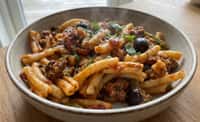 Beef Pasta with Tomato Sauce and Vegetables