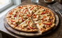 Chicken, Red Pepper, and Mozzarella Thin-Crust Pizza