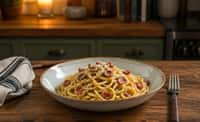 Spaghetti alla Carbonara with Bacon and Black Pepper