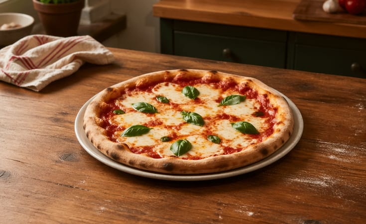 Fesleğenli Margherita pizza