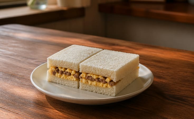 Japanese Tamago and Beef Shokupan Sandwich