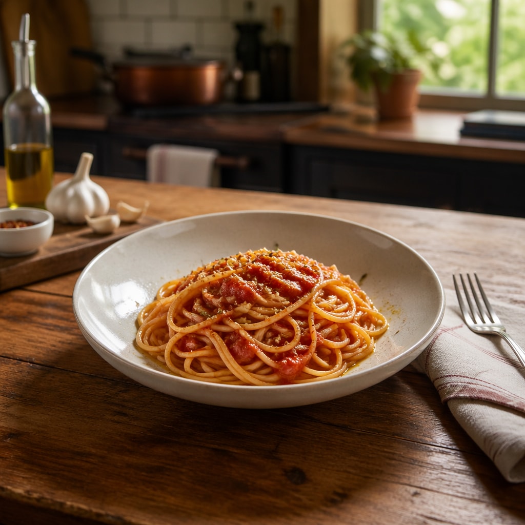 番茄酱意大利面