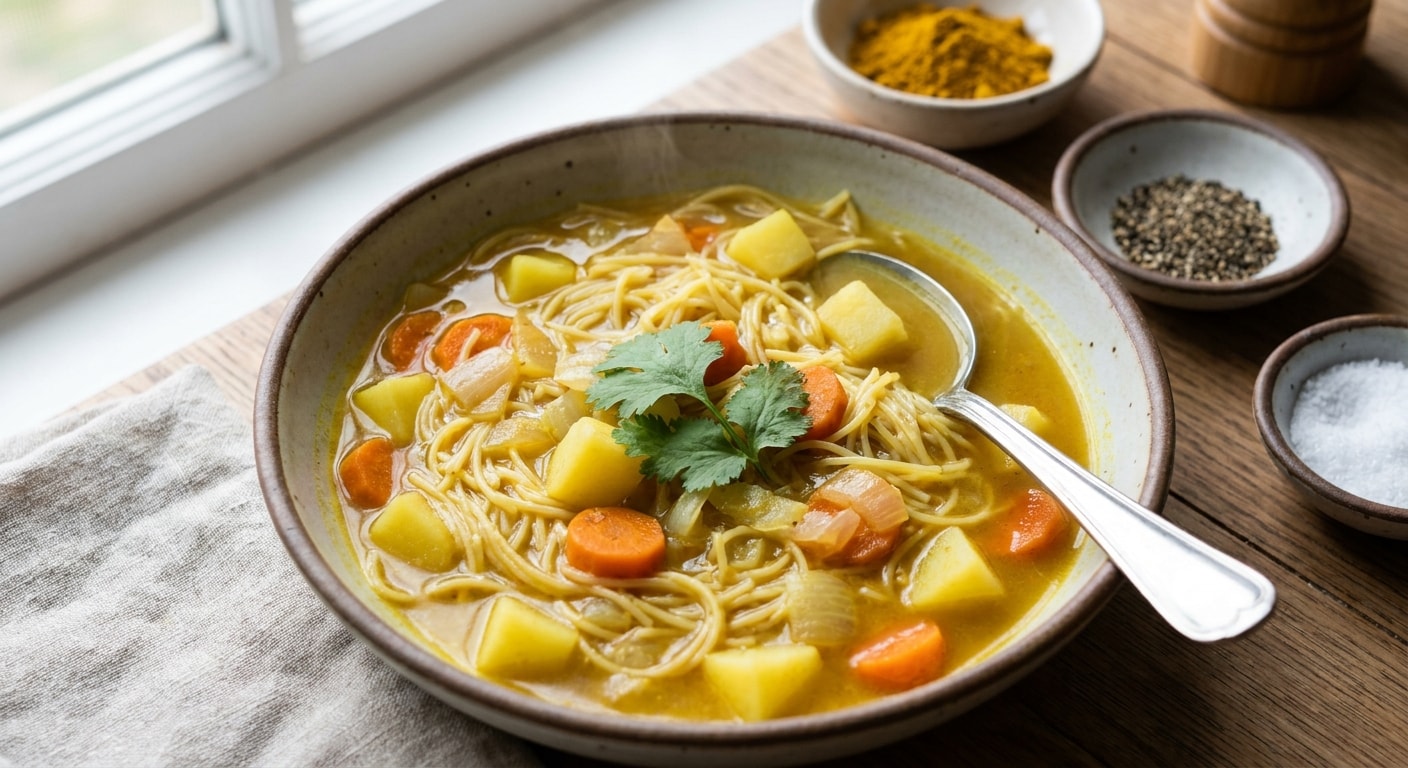 Curried Vegetable Vermicelli Soup