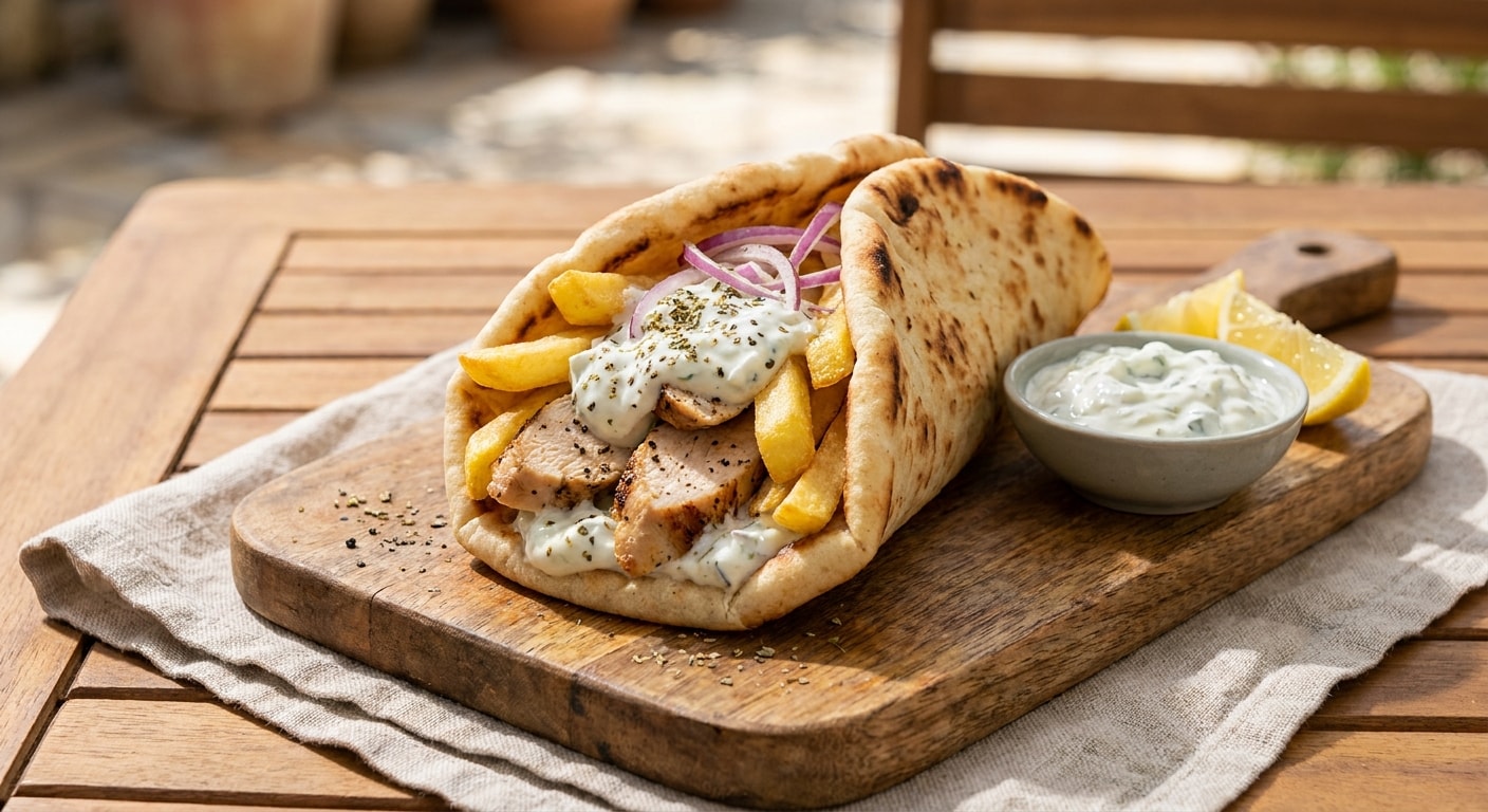 Chicken Gyro with Fries