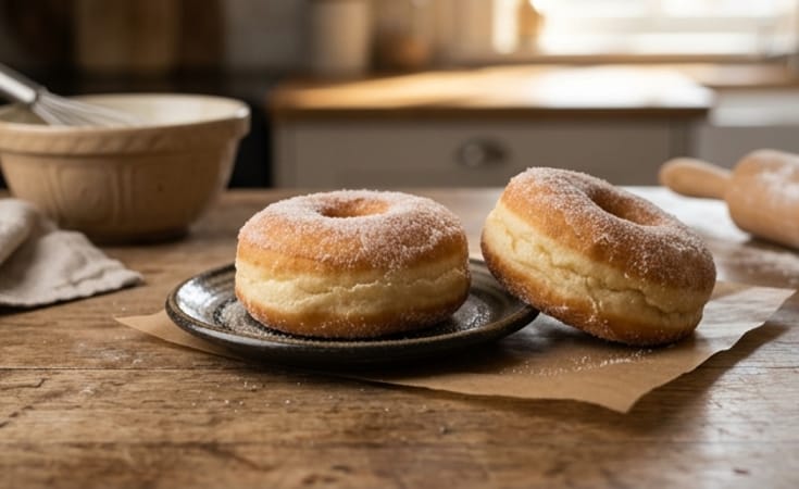 Sugar-Coated Yeast-Raised Doughnuts