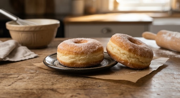 Sugar-Coated Yeast-Raised Doughnuts
