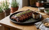Barbecue Pork Rib Slab with Sesame and Chive