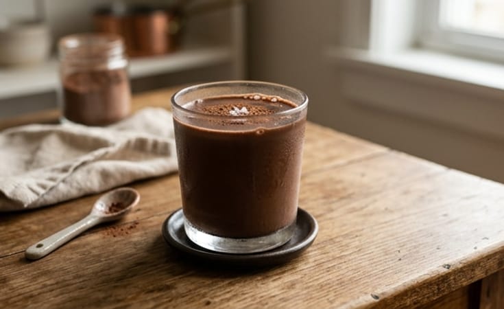 Chocolate Protein Milk, Chilled and Silken