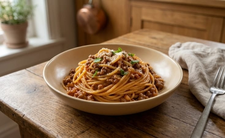 Spaghetti with Beef Ragù