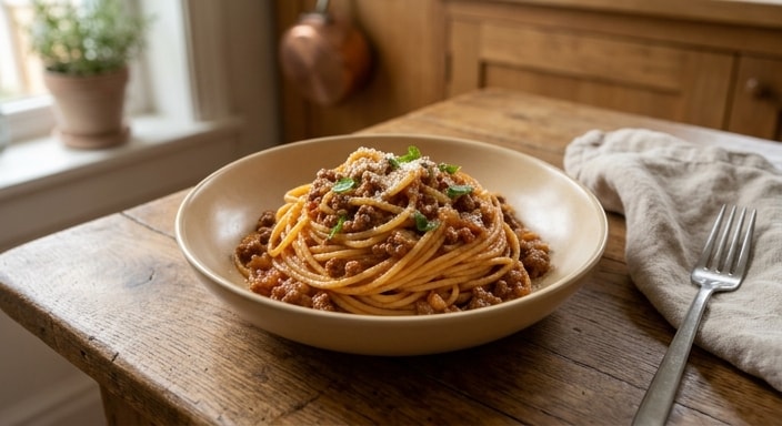 Spaghetti with Beef Ragù