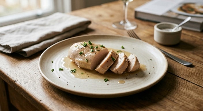 Poached Chicken Breast with Silken Pan Essence
