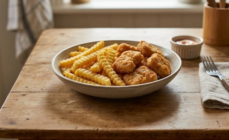 Chicken Nuggets with Crinkle-Cut Fries
