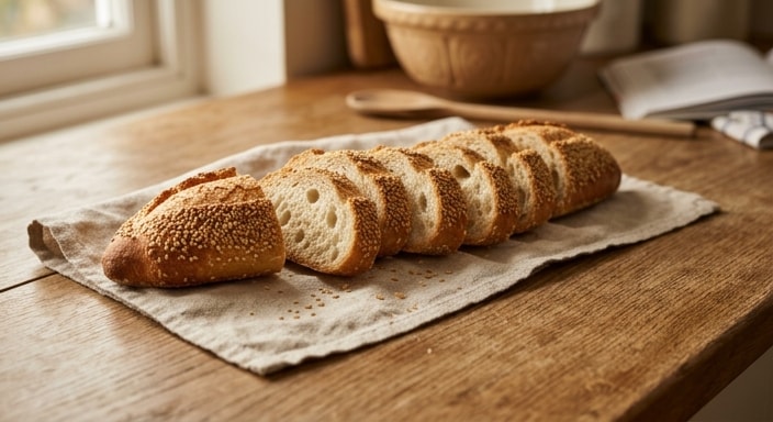 Sesame-Crusted Baguette