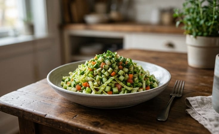 Garden Chopped Salad with Herb Oil Dressing
