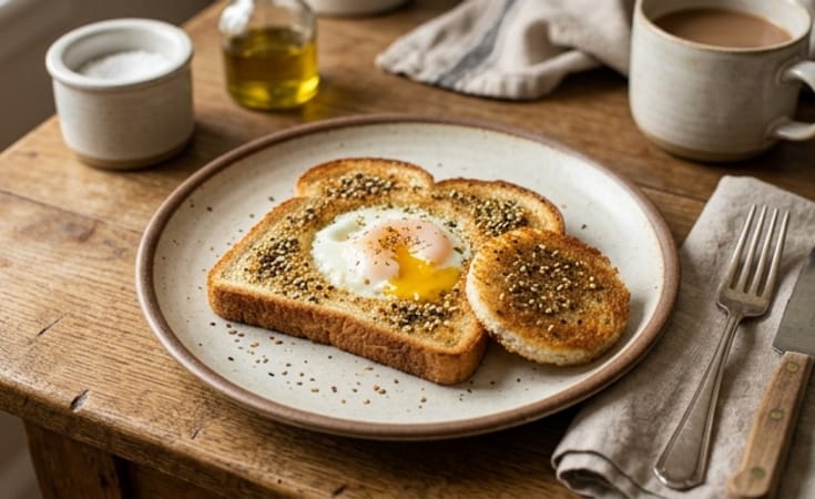 Egg-in-a-Hole Toast with Garlic Herb Sesame Seasoning