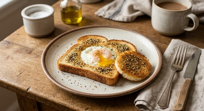 Egg-in-a-Hole Toast with Garlic Herb Sesame Seasoning
