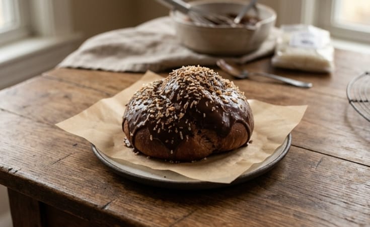 Chocolate-Glazed Coconut Brioche