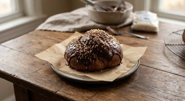 Chocolate-Glazed Coconut Brioche