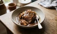 Braised Pork Shoulder with Onion and Brown Gravy