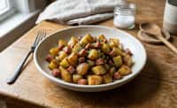 Roasted Potatoes with Diced Ham and Parsley