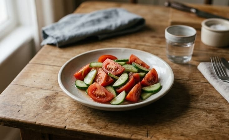Salted Tomato and Cucumber Salad