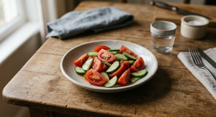 Salted Tomato and Cucumber Salad