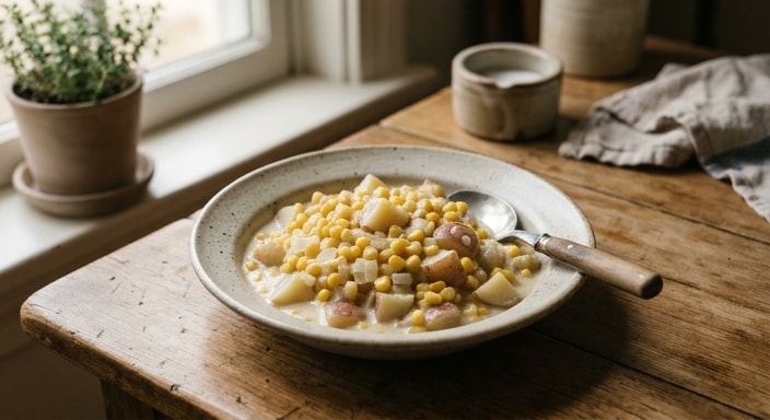 Creamed Corn with Red Potatoes