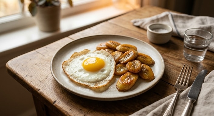 Fried Egg with Caramelized Banana