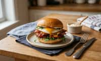Bacon, Egg, Cheddar, and Brioche Breakfast Sandwich