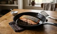 Roasted Skin-On Salmon Fillet with Black Pepper and Oil