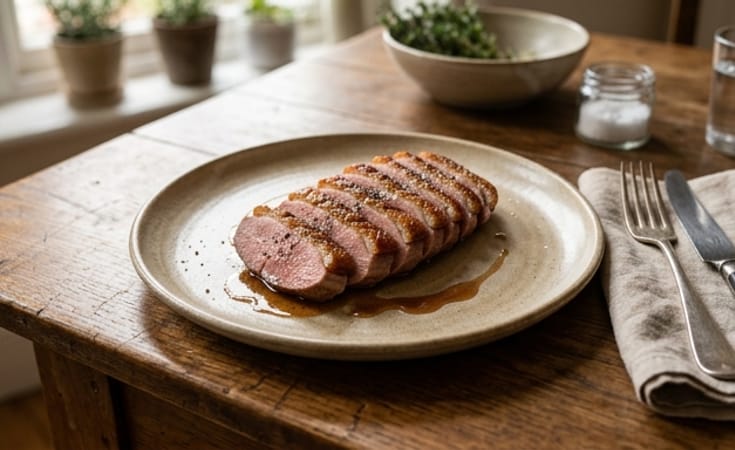 Roasted Duck Breast with Crisp Skin and Rendered Fat