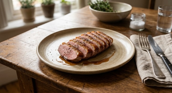 Roasted Duck Breast with Crisp Skin and Rendered Fat