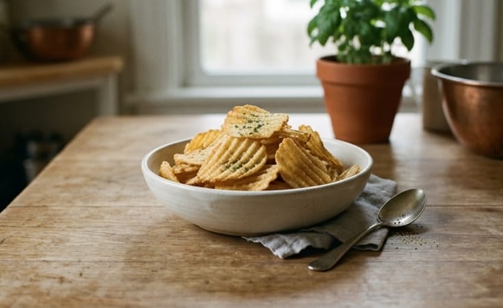 Ridged Potato Chips with Herb Seasoning