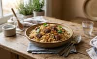 Lamb Basmati Pilaf with Cashew, Almond, and Onion