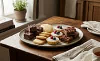 Grand Assorted Dessert Tray with Chocolate Squares, Citrus Tartlets, Pecan Bars, and Crisp Cookies