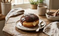 Chocolate-Glazed Cream-Filled Doughnuts