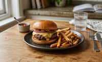 Classic Cheeseburger with Crisp French Fries