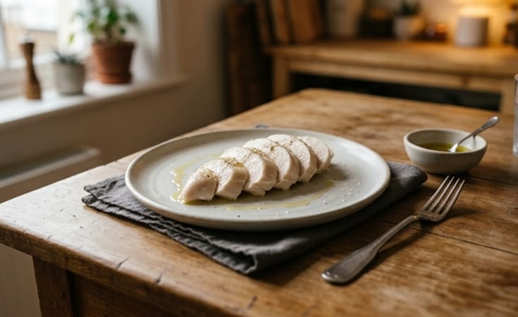 Olive Oil-Poached Chicken Breast with Sea Salt