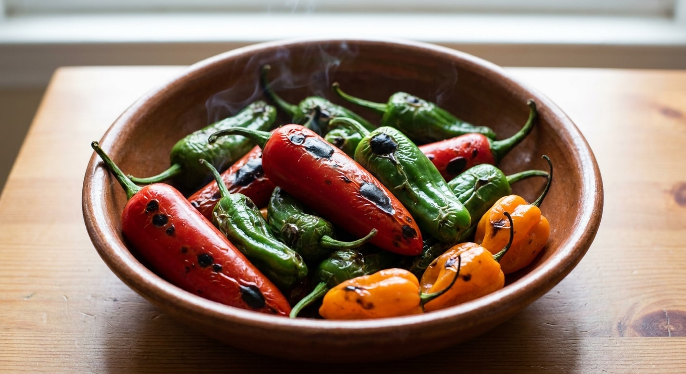 Charred Mixed Fresh Chili Peppers
