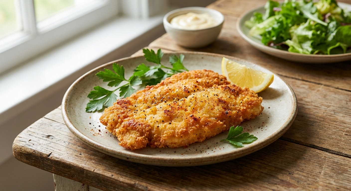 Golden Pan-Fried Chicken Cutlet