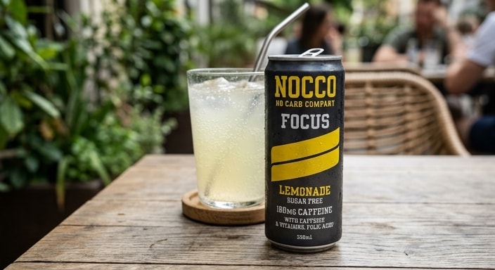 NOCCO Focus Lemonade sugar-free energy drink