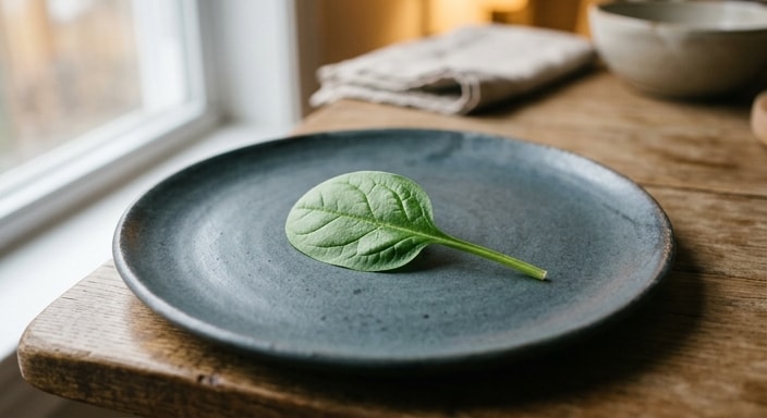 Young Spinach Leaf, Bare and Crisp