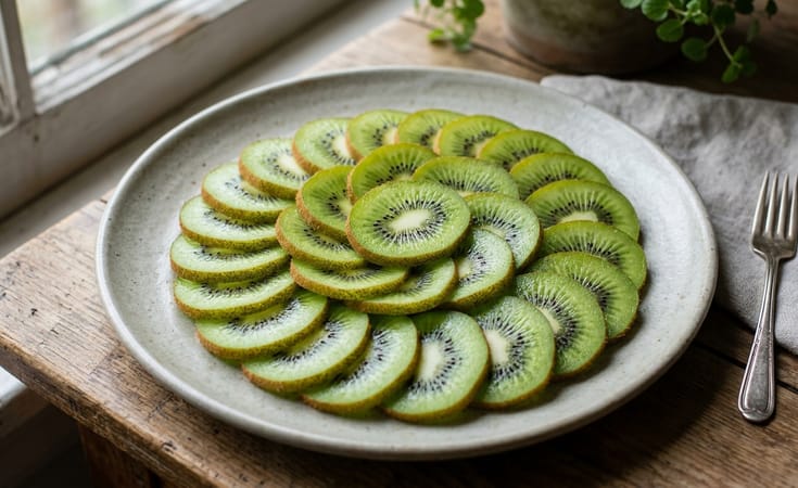 Emerald Kiwi Carpaccio with Skin