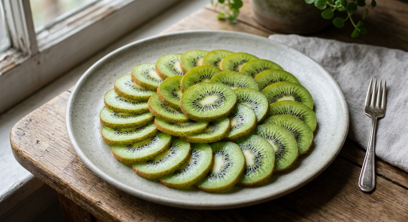 Emerald Kiwi Carpaccio with Skin