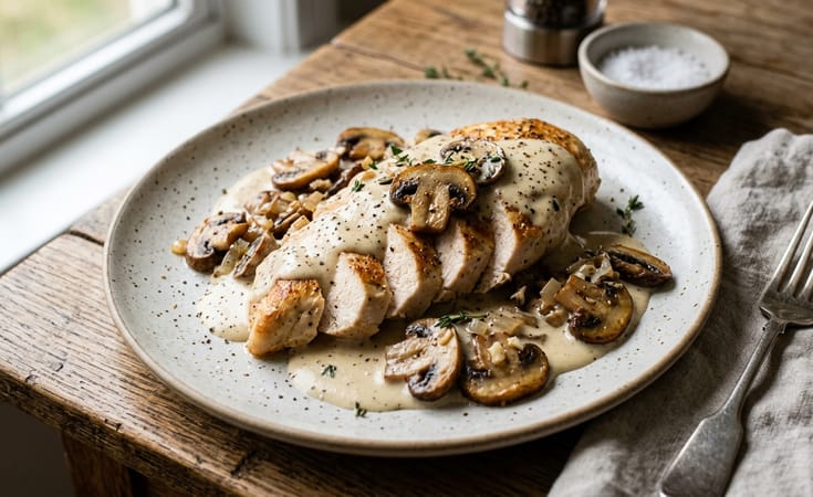 Supreme Chicken with Mushrooms in Velouté Cream