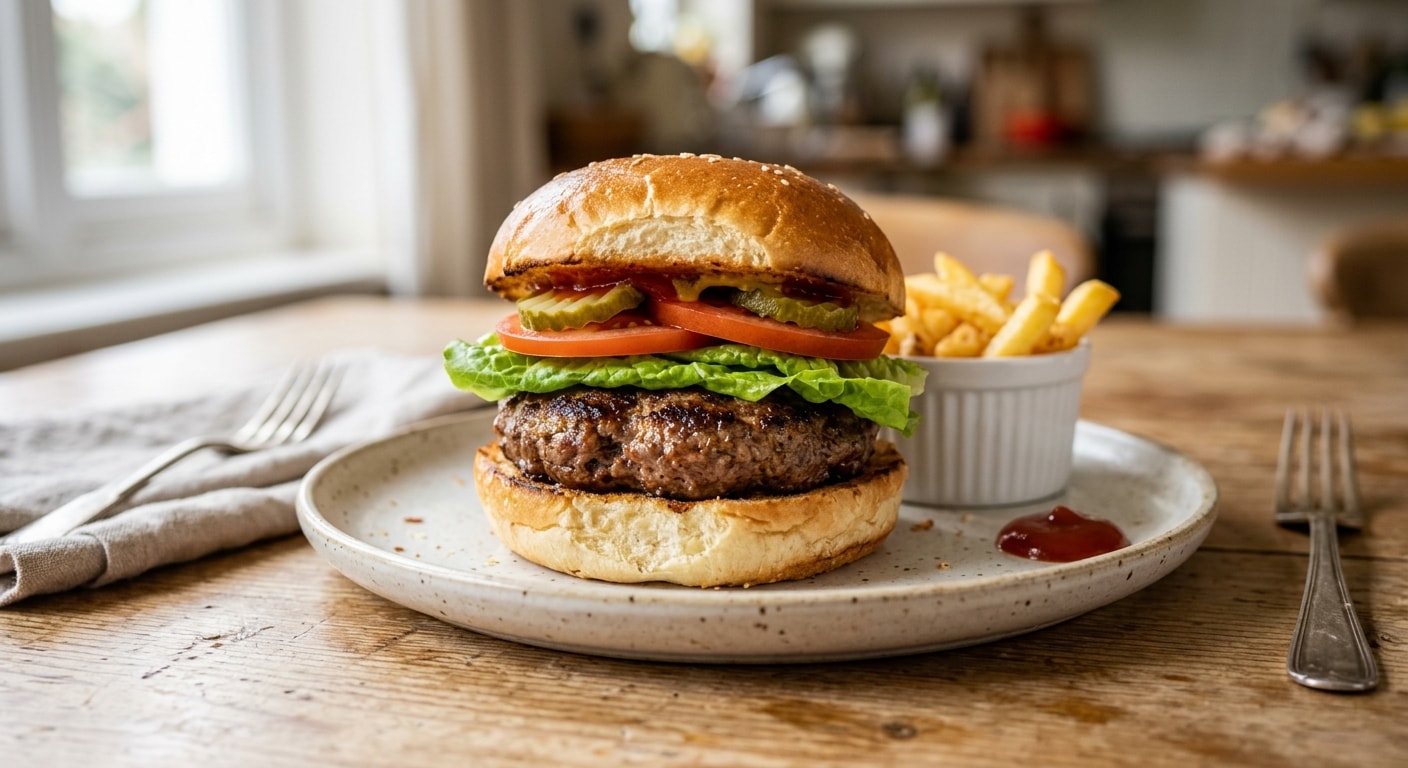 Classic Hamburger with Crisp Garnish