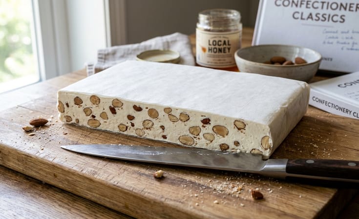 Almond Nougat Slab with Wafer Paper