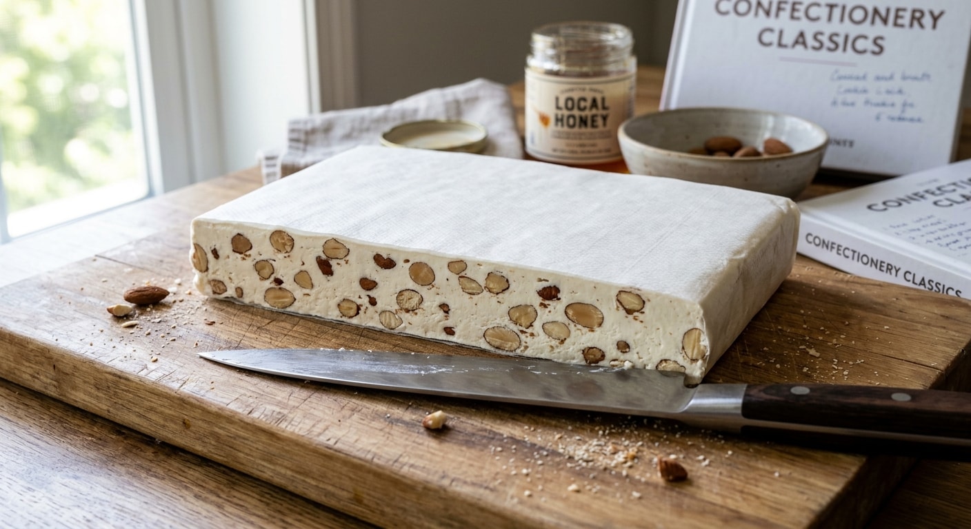 Almond Nougat Slab with Wafer Paper
