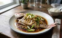 Steamed Red Snapper with Ginger, Garlic, and Scallion Soy Glaze